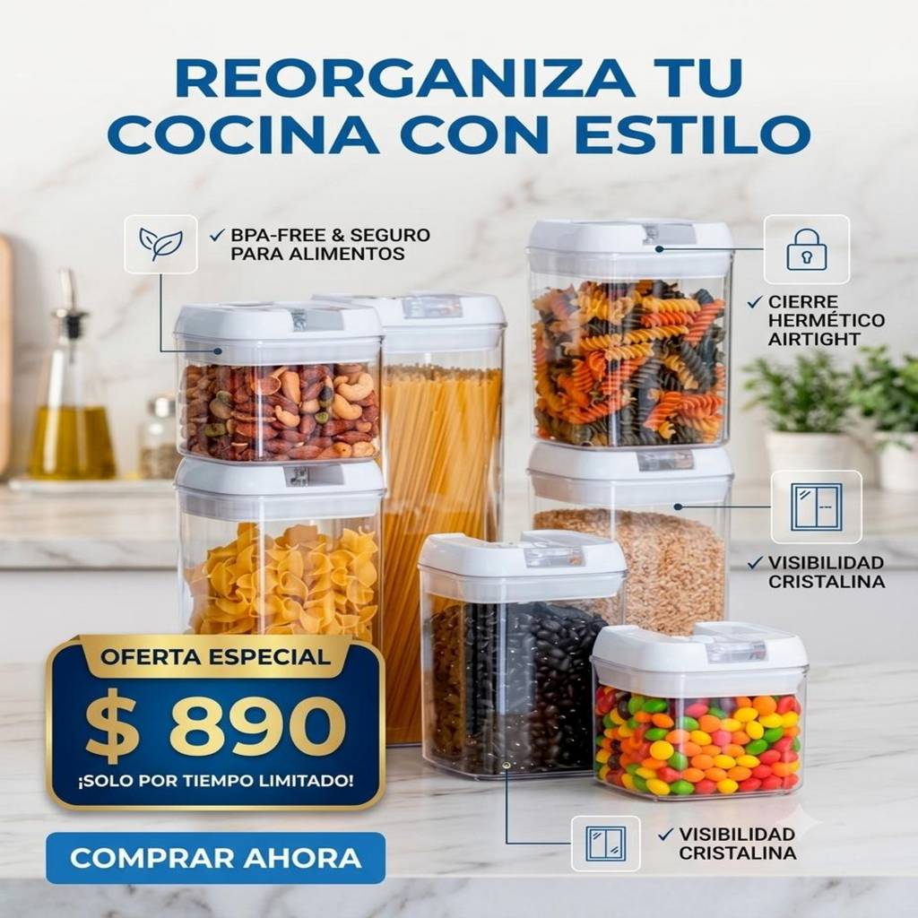 Set 7 Recipientes organizador cocina mueble