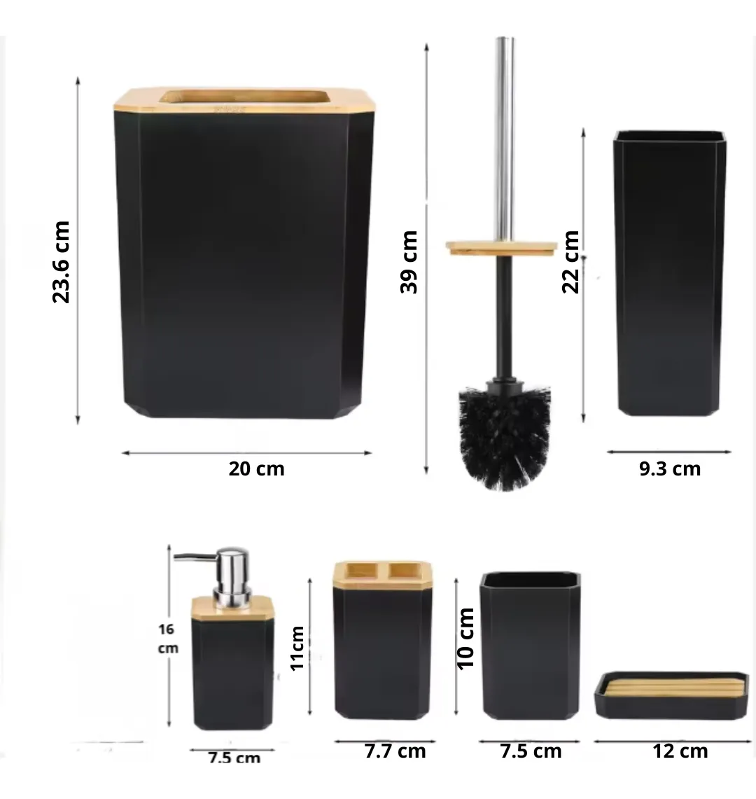 Set accesorios de baño 6 piezas